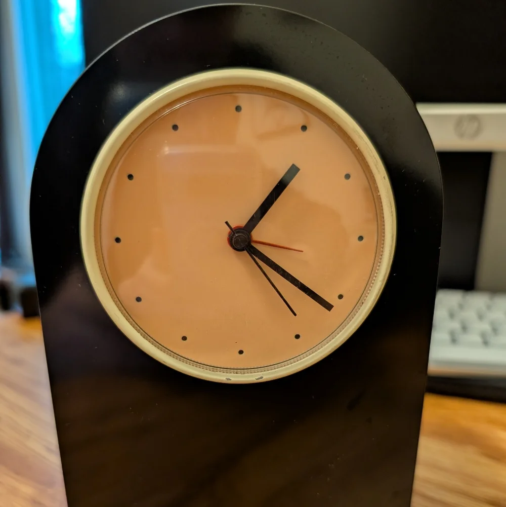 SIGNED Vintage 1984 Hammond Postmodern Mantle Clock